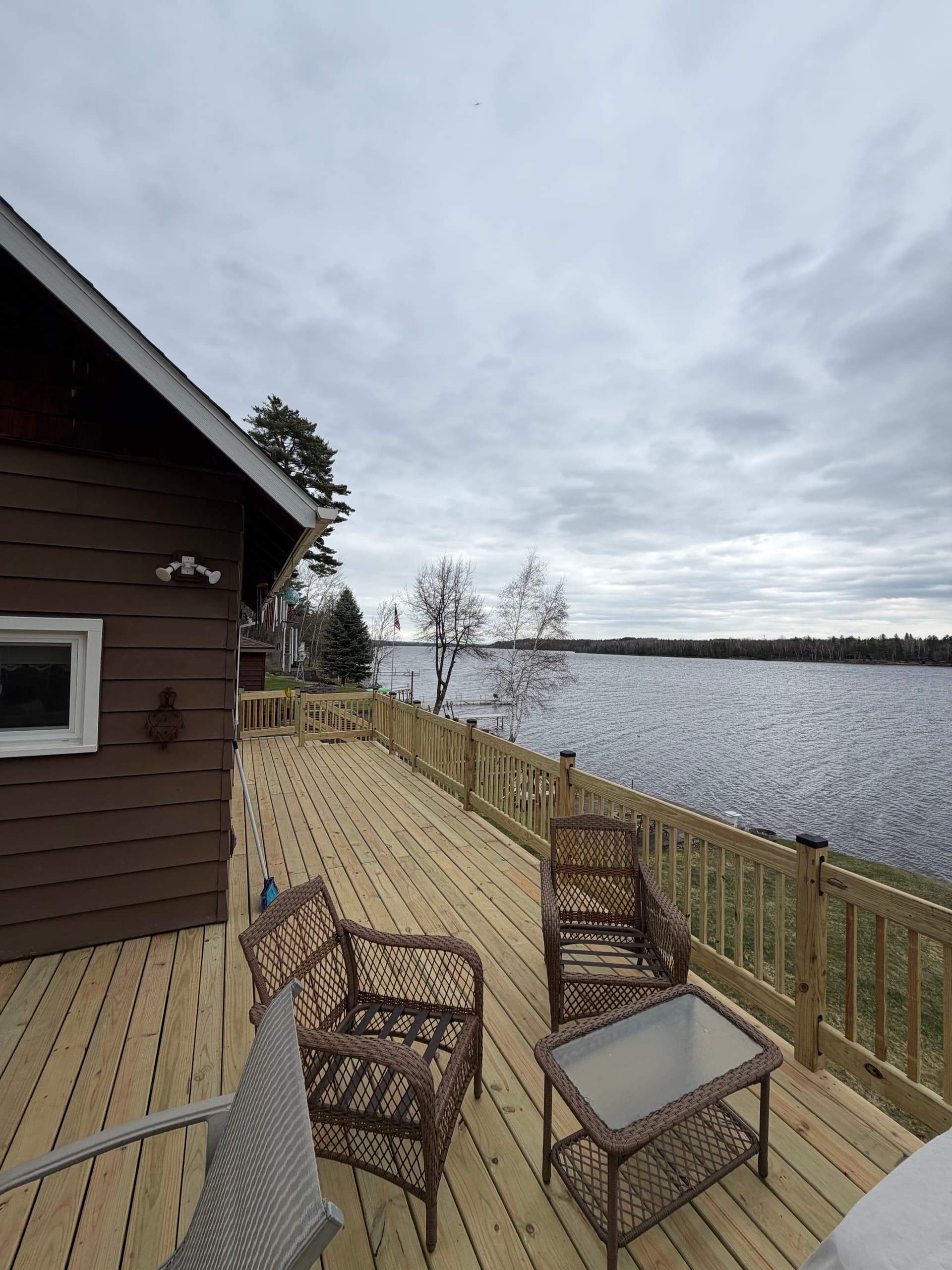 Lakefront Deck Rebuild With New Railings and Redesigned Entry