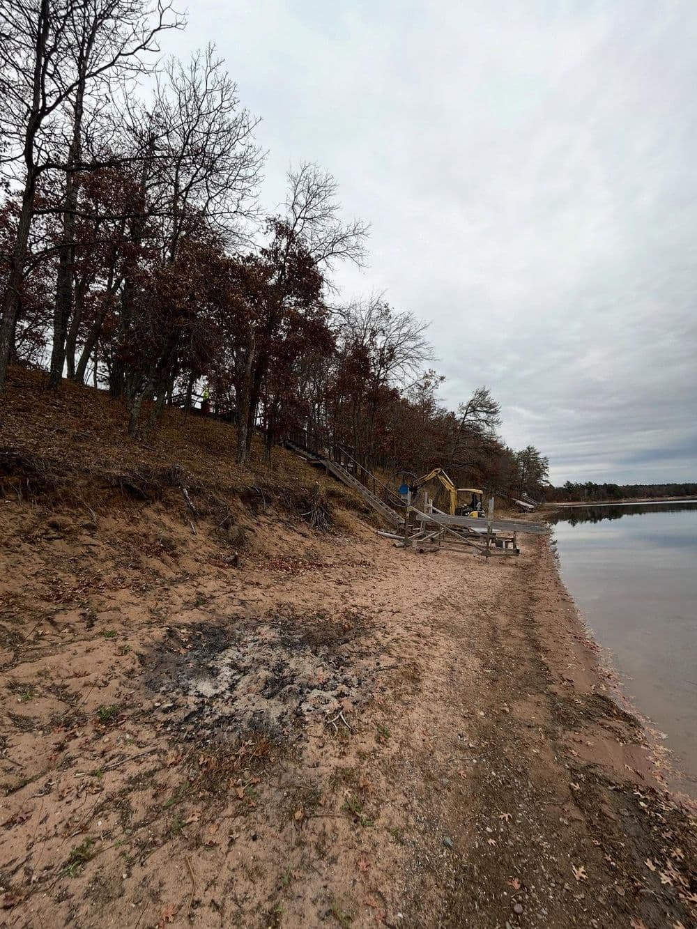 Gallery photos for 180-Foot Rip Rap Shoreline Wall With Floating Deck and Staircase: Image #9