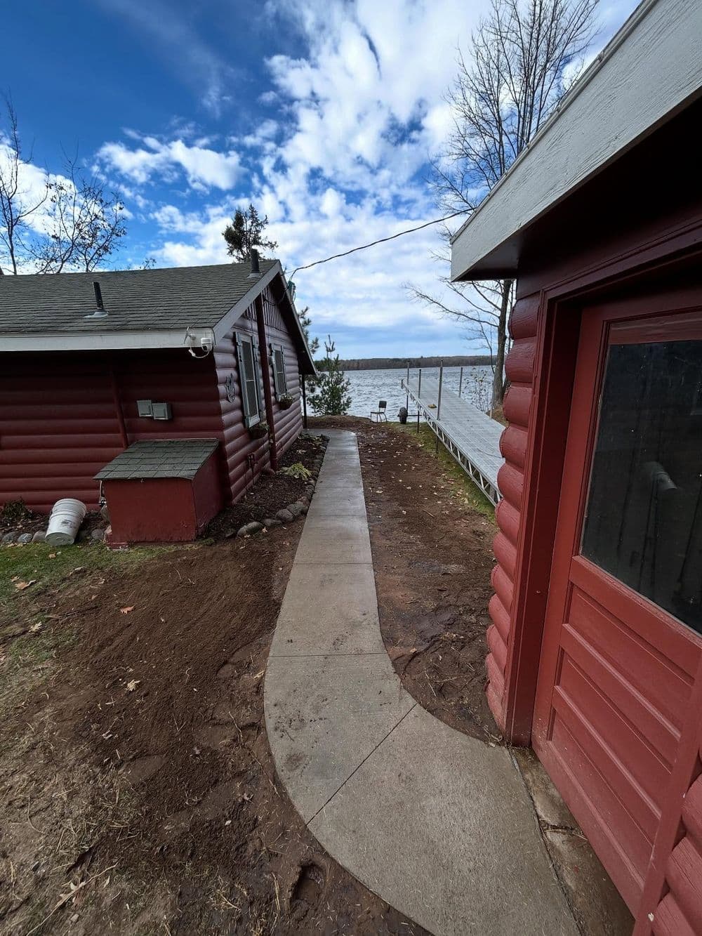 Rotted Deck Gets Replaced with a Fresh Concrete Porch and Sidewalk