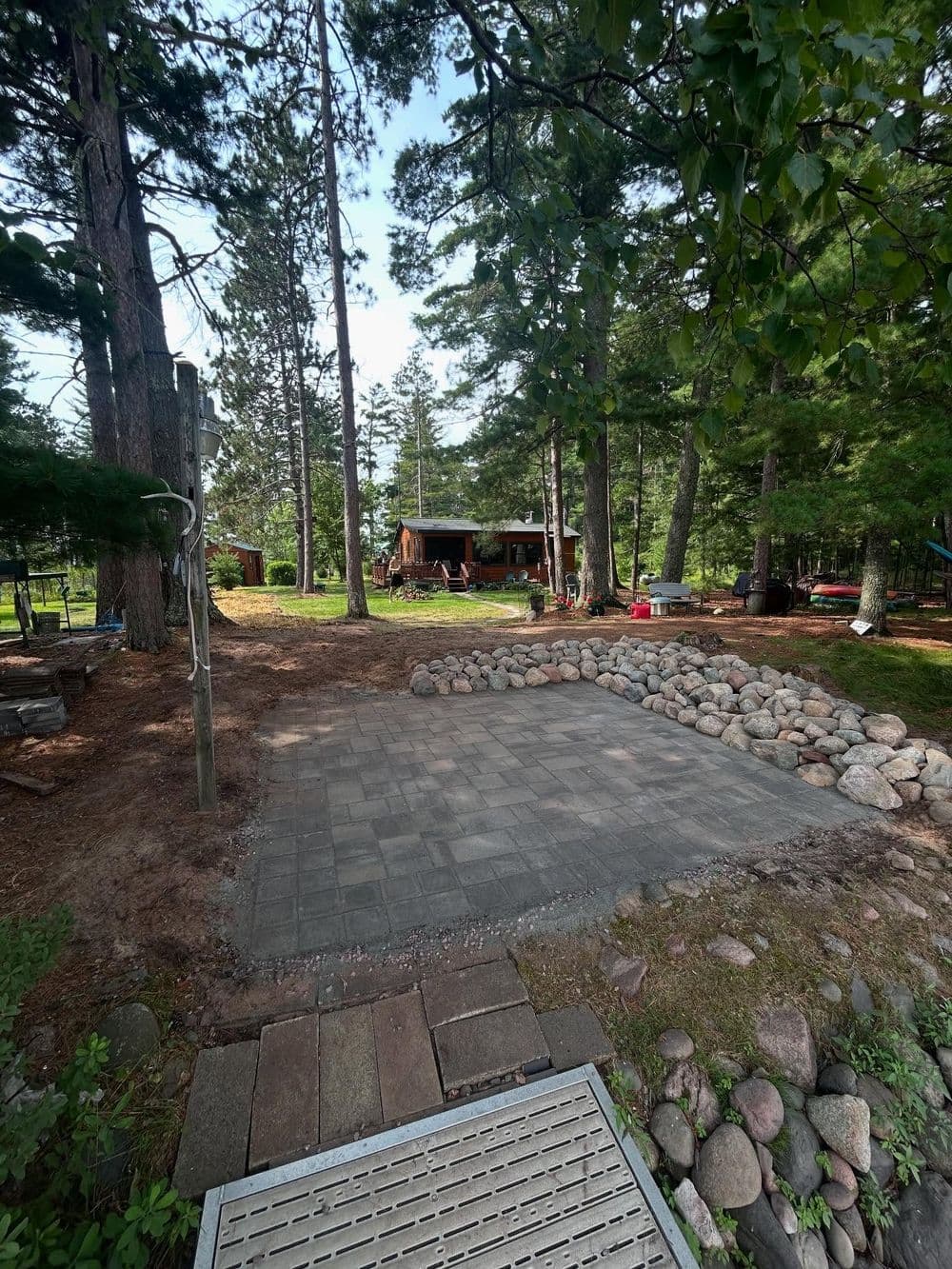 Gallery photos for Soldier Course Paver Patio and Rock Wall on the Lakeshore: Image #2