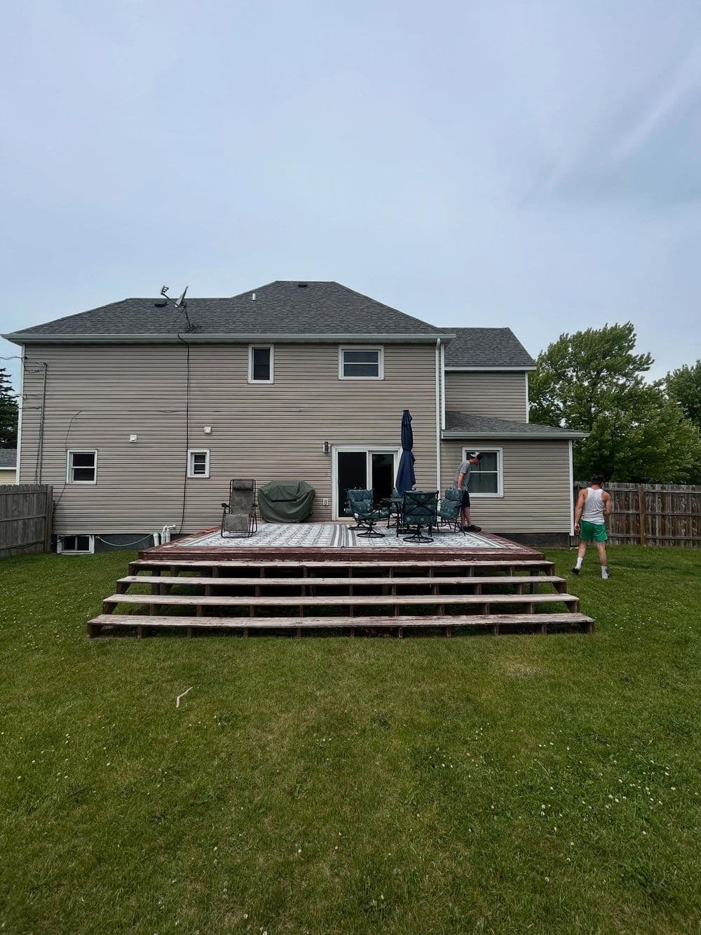 Gallery photos for Old Wooden Deck Replaced with Rock-Stamped Concrete Patio: Image #4