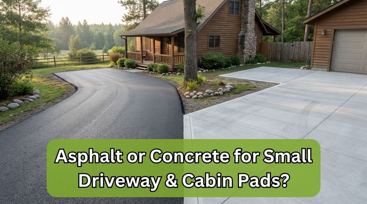Asphalt or Concrete for Small Driveway & Cabin Pads image
